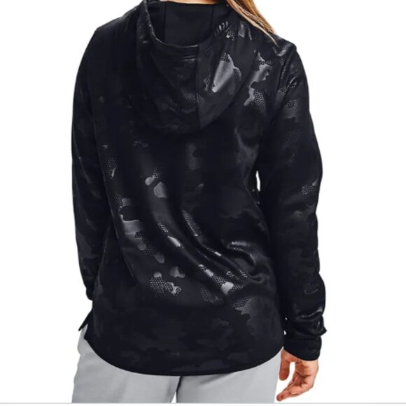 Under Armour Hoodie Women's M Black Fleece Big Logo Camo Shine Outdoor - Picture 3 of 14